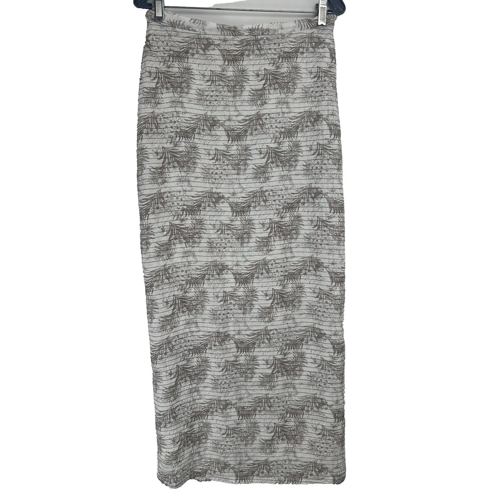 Dissh Linen Midi Skirt Size 8 White Tropical Resort Riviera Beachy Vacation